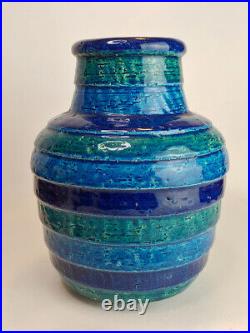 Bitossi Rimini Blue Aldo Londi Italy Art Pottery MCM Vase Mid Century Modern