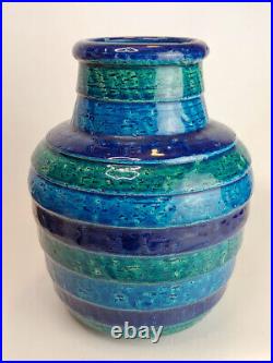 Bitossi Rimini Blue Aldo Londi Italy Art Pottery MCM Vase Mid Century Modern