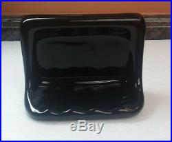 Black Ceramic Soap Dish Tray Tub Shower Gloss Retro Mid Century Modern Vintage
