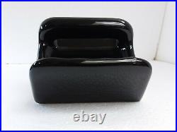 Black Ceramic Soap Dish Tray Washcloth Holder Grab Bar Mid Century Modern Retro