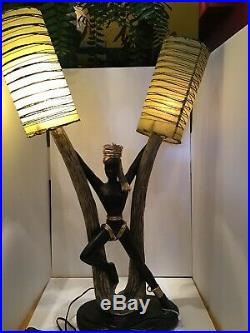 Blackamoor Lamp 50s stylized Weinberg Chalk Fiberglass Moss Mid Century reglor
