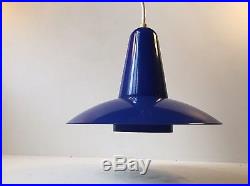 Blue Enamel 1970s Lyfa pendant Ceiling lamp danish mid century modern AJ PH era
