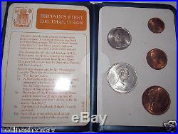 Britian First Decimal Coin Set Presentation Collection Uncirculated Bronze 1971