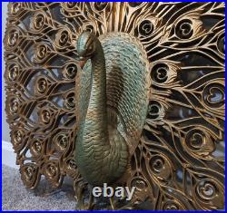 Burwood MCM Gold Peacock Wall Hanging Decor Mid Century Modern 4314 USA 1960