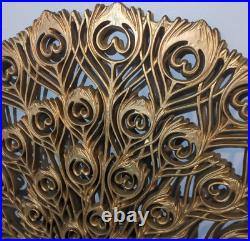 Burwood MCM Gold Peacock Wall Hanging Decor Mid Century Modern 4314 USA 1960