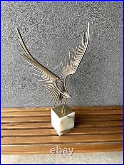 CURTIS JERE Brass Bird SCULPTURE MID CENTURY MODERN HOLLYWOOD REGENCY Bijan Era