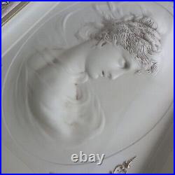 Cameo Shadow Box Turner Wall Accessory MCM White Gold Woman 20x17x2.5in Vintage