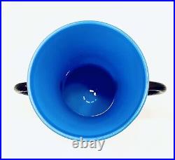 Carlo Moretti Empoli 9 Cased Turquoise Blue Italian Art Glass Vase, Near MINT