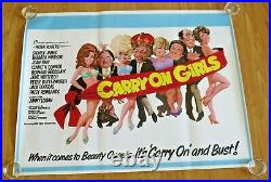 Carry On Girls Original 1973 British Uk Cinema Movie Quad Poster Rolled Unused