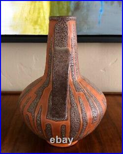 Carstens Atelier Handled Vase Pitcher #201 Wgp West German Fat Lava MCM Pottery