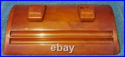 Carvacraft Art Deco Amber/Butterscotch Bakelite Double Inkwell