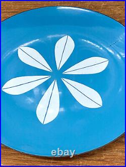 Catherine Holm Lotus Plate Turquoise Blue White Enamelware
