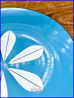Catherine Holm Lotus Plate Turquoise Blue White Enamelware