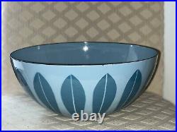 Catherineholm Norway 11 Teal/Blue Lotus Enamel Bowl UNIQUE Mid Century Modern