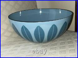 Catherineholm Norway 11 Teal/Blue Lotus Enamel Bowl UNIQUE Mid Century Modern