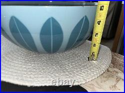 Catherineholm Norway 11 Teal/Blue Lotus Enamel Bowl UNIQUE Mid Century Modern