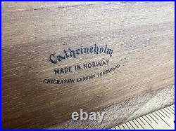 Cathrineholm 4 Lotus Bowls Set Enamelware Vintage Dip Teak Tray Wooden Wood