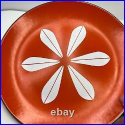 Cathrineholm Norway Enamel Plate Orange White Lotus 10 Vintage MCM 0634