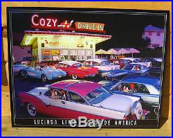 Cozy Drive-In TIN SIGN '93 Lewis photo 50's vtg diner classic car wall decor 894