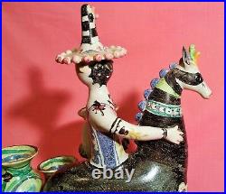 DAMAGED bjorn wiinblad carnival costume horse mcm vtg mask danish pottery statue
