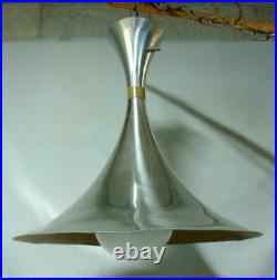 Danish Mid Century Modern Aluminum Trumpet Tuba Horn Swag Lamp