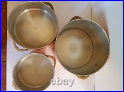 Dansk Int'l Designs Ihq Vintage Hand Crafted 3 Pcs Copper Cookware Rare MCM