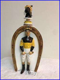 Decanter Vintage Swank liquor Set. Horse racing theme with jockey