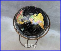 Distinctive Mid Century Black Replogle Starlight Floor Globe McCobb Brass Style