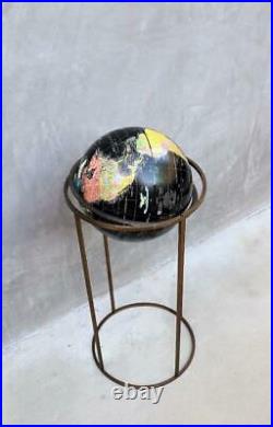 Distinctive Mid Century Black Replogle Starlight Floor Globe McCobb Brass Style