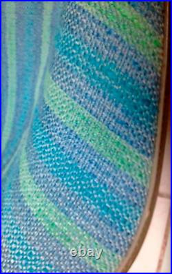 EAMES ALEXANDER GIRARD Herman Miller Chair Blue Green Stripe Fabric Greige Shell
