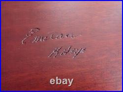 Emil Milan Emilan Mid Century Modern Khaya Wood Platter Server Sterling Feet