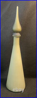 Empoli Genie Bottle Grey Cased Satin 18 Tall Mid Century Modern