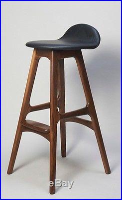 Erik buck danish modern walnut wood bar stool