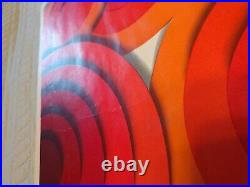 FIERA DI MILANO, Italy Vintage Mid Century Modern 1972 poster MCM Red Orange