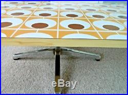 Fab Mid Century Patterned Top Coffee Side Table Vintage Retro 1960s Chrome Legs