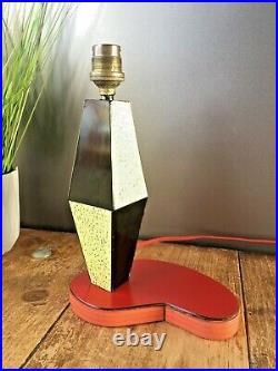 Fab Rare 1950's Harlequin Formica Kidney Shape Table Lamp Base Retro Kitsch MCM