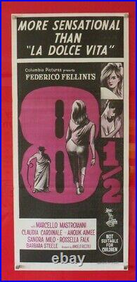 Federico Fellini's 8 1/2 ORIGINAL 1963 DAYBILL CINEMA FILM MOVIE POSTER RARE