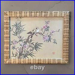 Framed Oriental Wall Art Birds And Blooms Watercolor Prints Wang Xuetao 1903-82