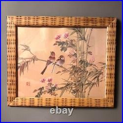 Framed Oriental Wall Art Birds And Blooms Watercolor Prints Wang Xuetao 1903-82