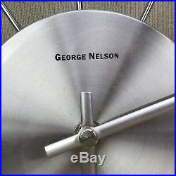 GEORGE NELSON Vintage Red Ball Clock Mid Century Modern Atomic Starburst Retro