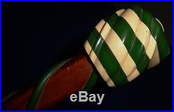 Genuine 1930's Massive Green and Creamed Corn Bakelite Handled Umbrella