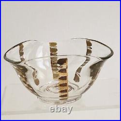Georges Briard Rare Chip & Dip Snack w Double Toothpick Holder Gold Crown MCM