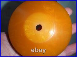 German Antique Old Orange/ Yellow Bakelite / Catalin Block lamp Base 829 Gramm