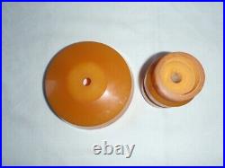 German Antique Old Orange/ Yellow Bakelite / Catalin Block lamp Base 829 Gramm
