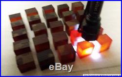 German DDR FATURAN DICE 25 x Orange Cubes Bakelite catalin blocks 1000 grams