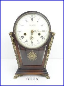German Vintage Antique PLATO Mid Century 8 day Retro Mantel Clock (Junghans era)