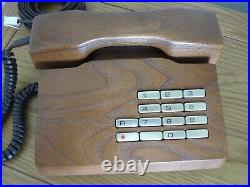 Gfeller Trub Solid Wood Telephone Vintage 1970s Wooden Push Button Phone Works