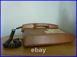 Gfeller Trub Solid Wood Telephone Vintage 1970s Wooden Push Button Phone Works