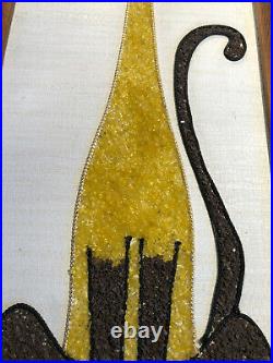 Gorgeous Picturesque Mosaic Mid-Century Siamese Cat Gravel Art 1960's