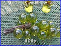 Green Grapes Lucite Glass with Candle holders with Lucite Tapered Candles Vintage L